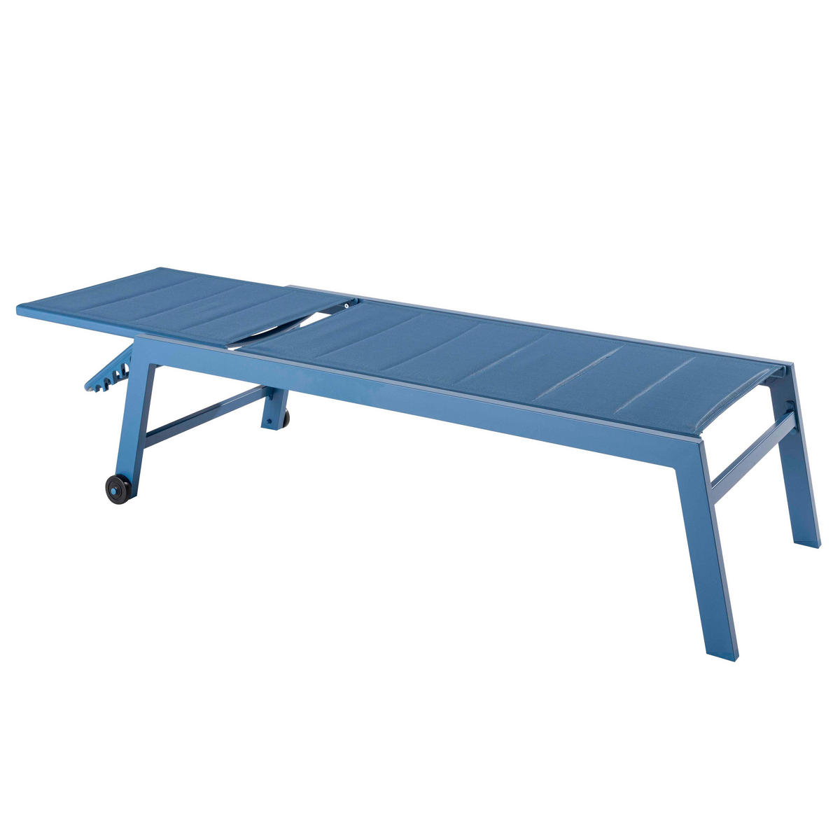 SONNENLIEGE 2-tlg., Blau - Blau, Metall (65/103/169cm) - Oviala