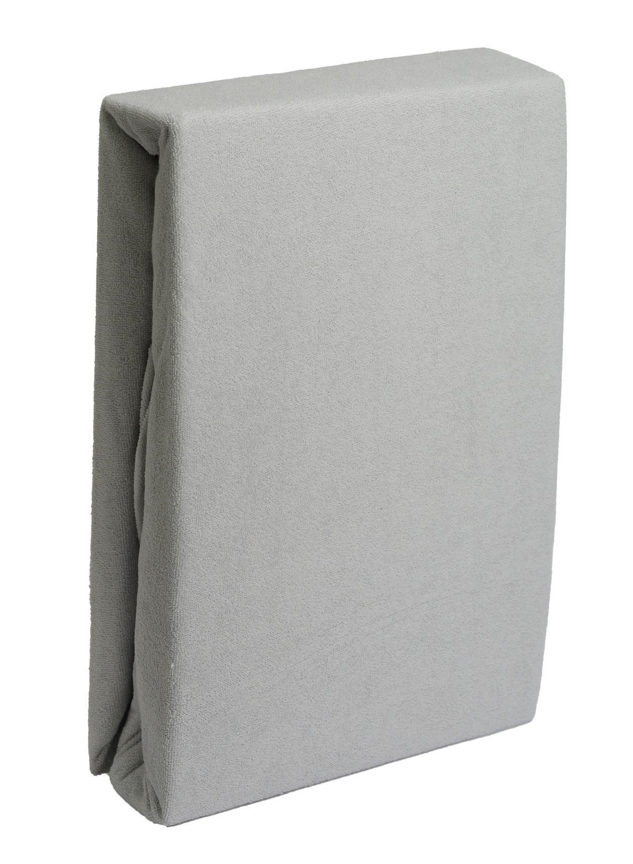 Carpe Sonno Frottee-Spannbettlaken Silber 90x200 cm