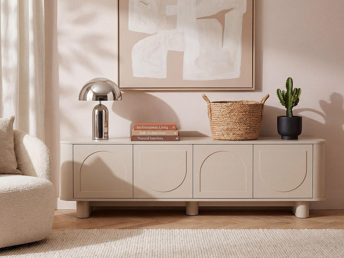 TV-BOARD - 164 cm x 40 cm - holz - taupe Bristana - Taupe, Holz (164/50/40cm) - Vente-Unique