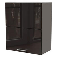 HÄNGESCHRANK Essen W8B/60-AV Grau / Schwarz Hochglanz 60 / 32,5 / 72cm - Schwarz Hochglanz/Schwarz, Holz/Holzwerkstoff (60/72/32.5cm) - Feldmann-Wohnen