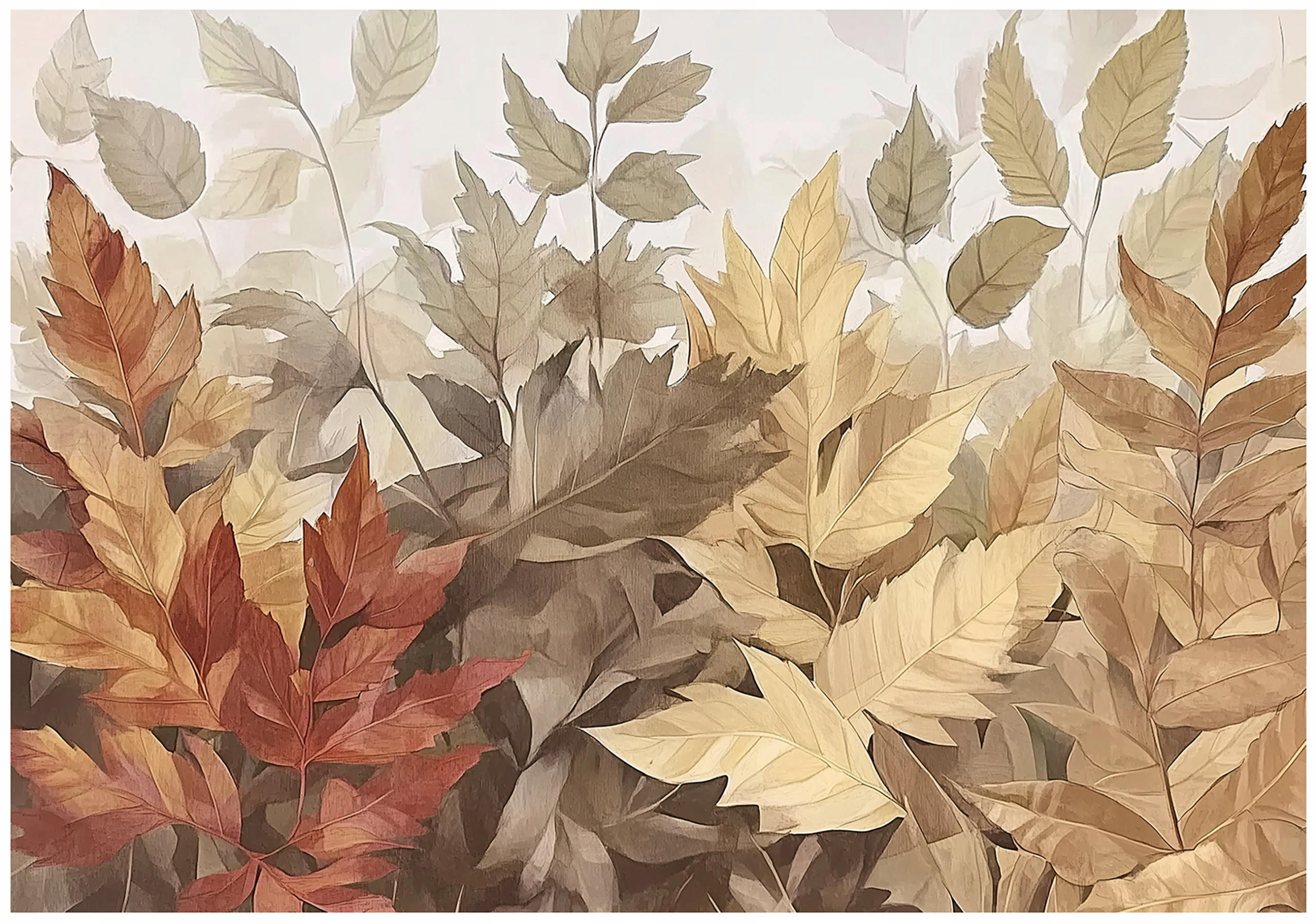 FOTOTAPETE Blätter Boho Natur Wohnzimmer Vlies Tapete 400x280 - Multicolor, Papier (400/280cm) - Wallarena