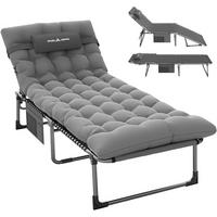 FELDBETT mit Auflage Grau 200 x 69 cm - Grau, Textil (69/34/200cm)