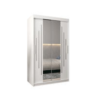 SCHWEBETÜRENSCHRANK 200/120/62 2-türig - Silberfarben/Weiß, Holz/Kunststoff (120/200/62cm) - Abiks Möbel