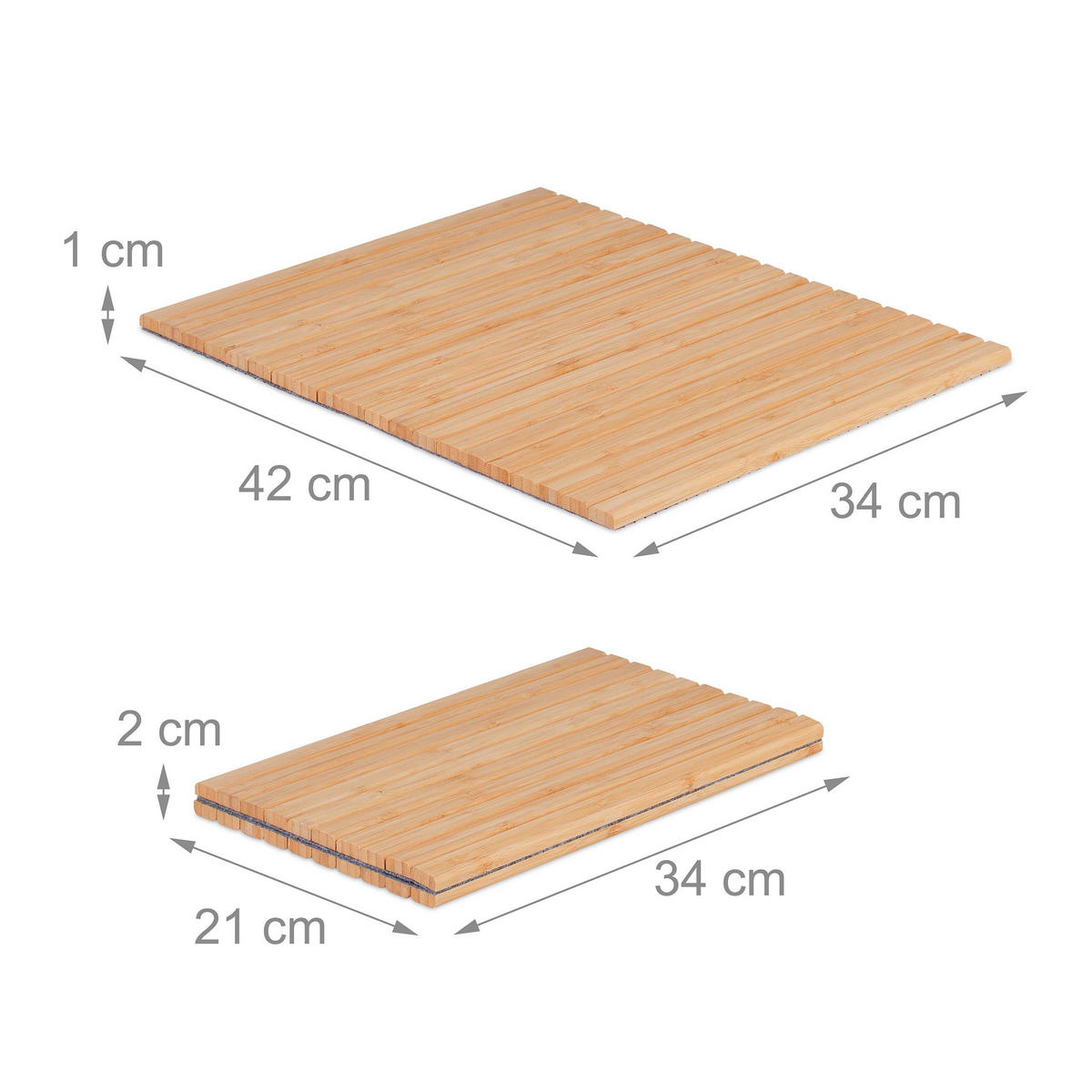 SOFFBRICKA Natur bambu för armstöd 42x34 cm vikbar halkskydd - Multicolor, Trä/Textil (42/1/34cm) - Relaxdays