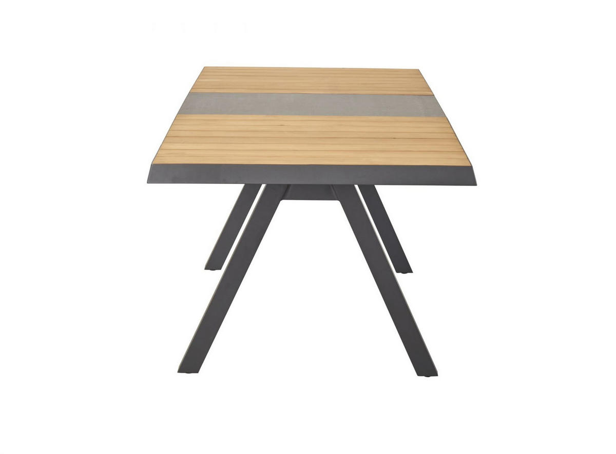 GARTENTISCH Texas 160/210x100x75cm, Teakholz, Anthrazit - Anthrazit, Holz (100/210/75cm) - dasmöbelwerk