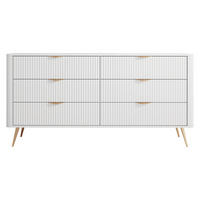 KOMMODE Lante 6S - Goldfarben/Weiß, Holzwerkstoff/Metall (164/82/38cm) - MIRJAN24