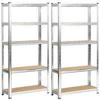 SCHWERLASTREGAL galvanisiertes Silber 70x30x154 cm - Silberfarben, Metall (70/154/30cm) - Akord