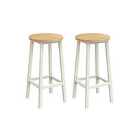 BARHOCKER ANTANANARIVO 2ER-SET - Beige, Holzwerkstoff (32/65/32cm) - Hansiro