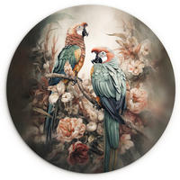 WANDBILD Papageien - Vögel - Natur - Blumen 30x30 cm - Baltimorefarben, Kunststoff (30/30cm) - MuchoWow