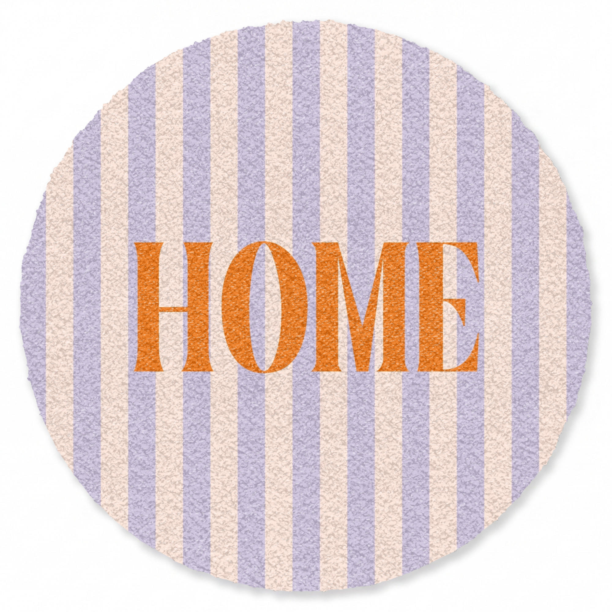 FUSSMATTE Lila – Orange – Streifen – Startseite 120x120 cm - Flieder, Kunststoff (120/0.4cm) - MuchoWow