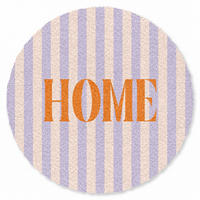 FUSSMATTE Lila – Orange – Streifen – Startseite 120x120 cm - Flieder, Kunststoff (120/0.4cm) - MuchoWow