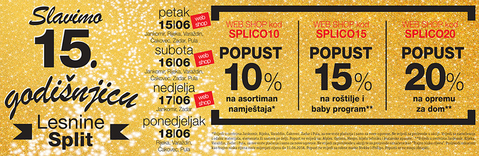 popusti godišnjica Lesnine Split