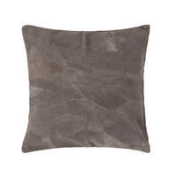 LEDERKISSEN Patchwork grau 45/45 cm - Grau, Leder/Textil (45/45cm) - Homescapes