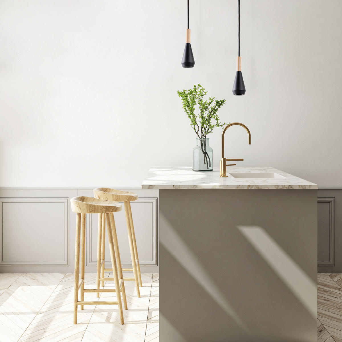 PENDELLEUCHTE Mora M - Schwarz, Metall (9/9/26cm) - Paco Home