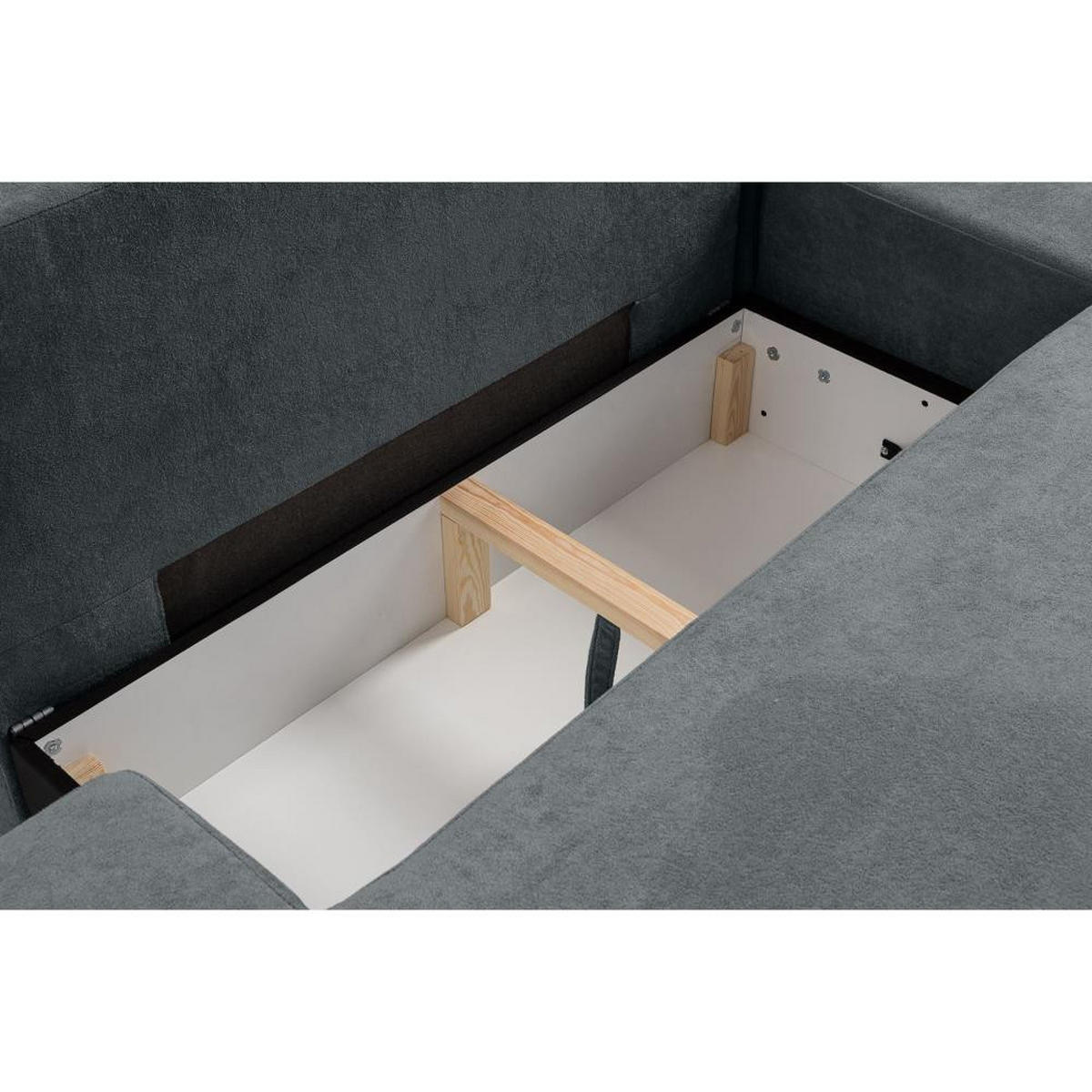 ECKSCHLAFSOFA Gavi dunkelgrau velours rechts - Dunkelgrau, Textil (269/171cm) - Beautysofa