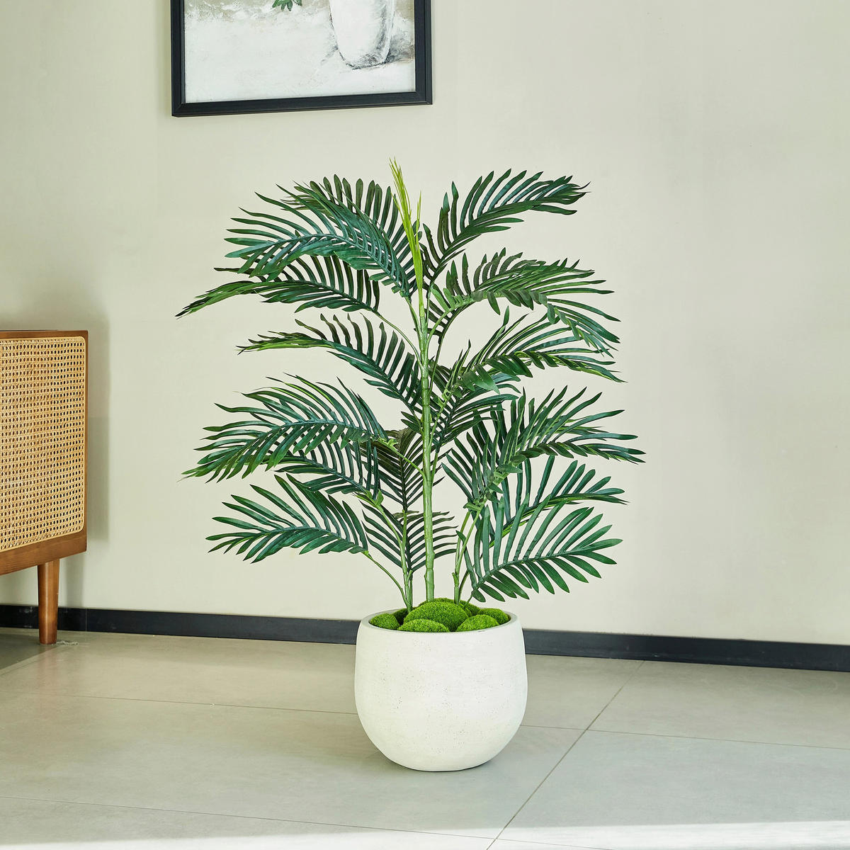 KUNSTBAUM Künstliche Palme – Senara 90 cm - Grün, Kunststoff (90cm) - aplanta