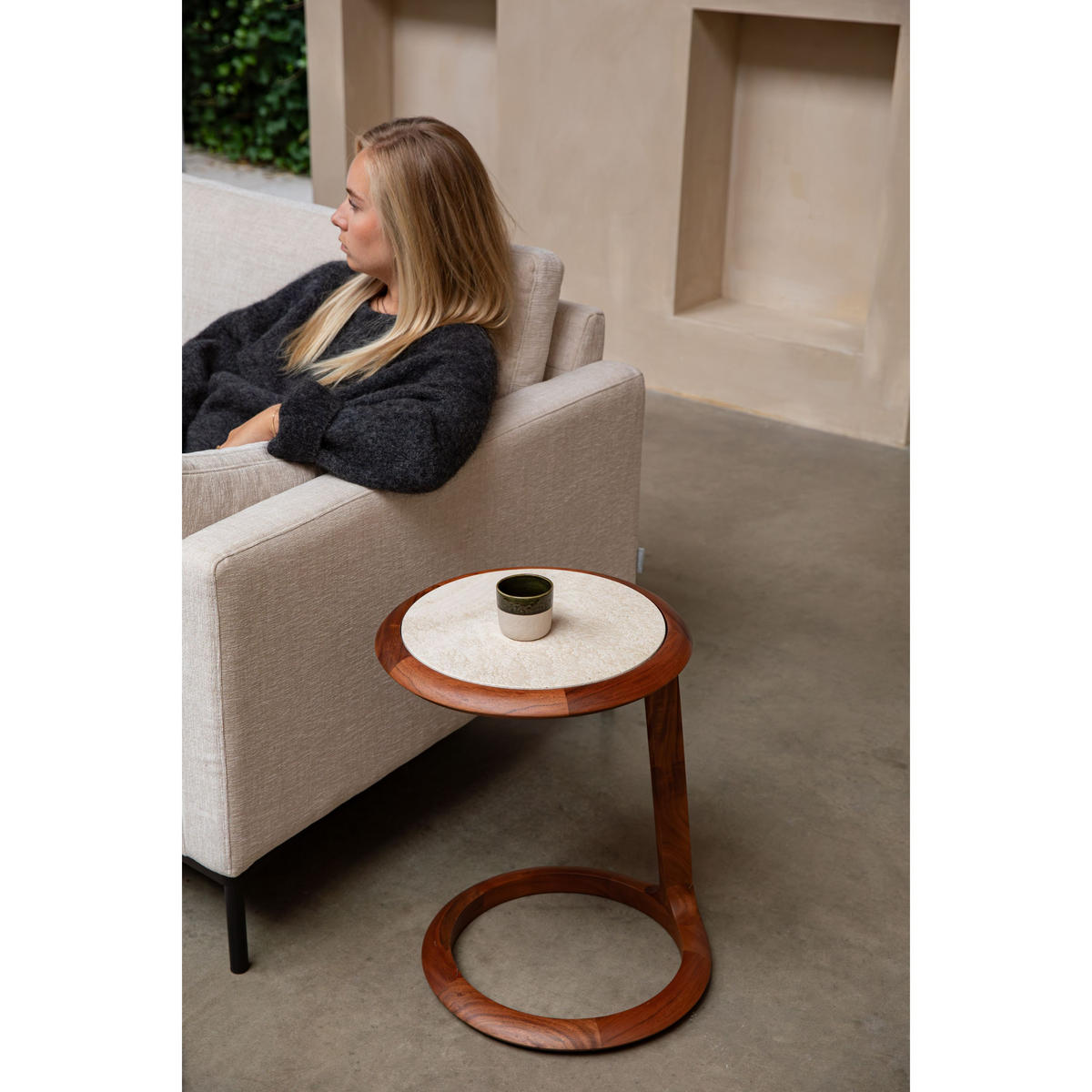 BEISTELLTISCH Doppio Braun - Braun, Holz (41/45/55cm) - Zuiver