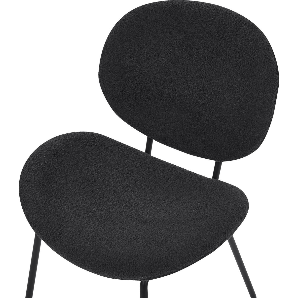 ÉTKEZŐSZÉK 2 darabos Szett Műbőr Fekete Luana - fekete, textil/fém (50/80/58cm) - Beliani