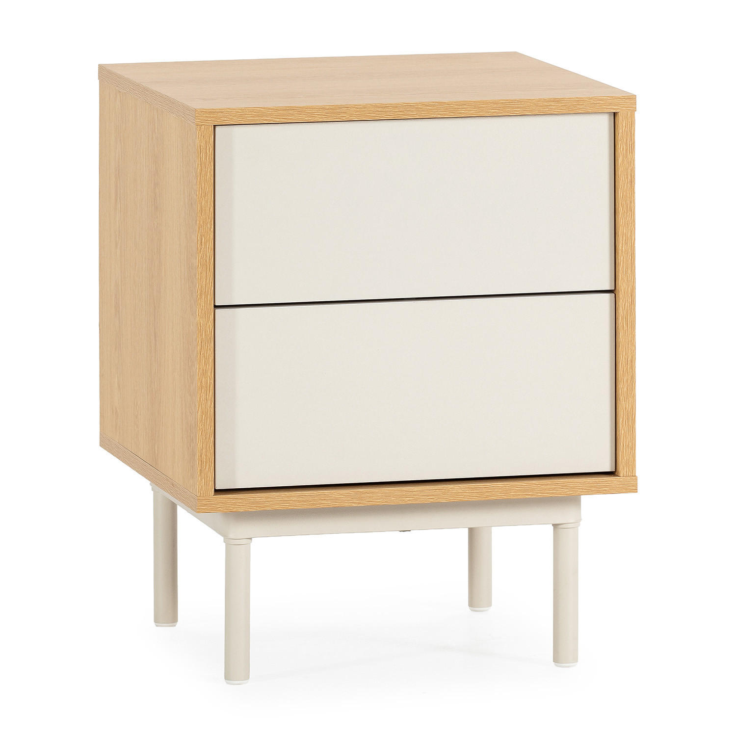 NACHTTISCH Cuzco 2 schubladen Eichenfarbe/grau - Grau, Holzwerkstoff (40/52/40cm) - VS Venta-stock