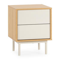 NACHTTISCH Cuzco 2 schubladen Eichenfarbe/grau - Grau, Holzwerkstoff (40/52/40cm) - VS Venta-stock