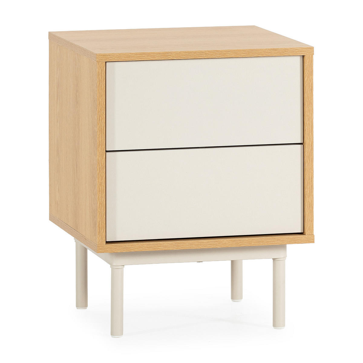 NACHTTISCH Cuzco 2 schubladen Eichenfarbe/grau - Grau, Holzwerkstoff (40/52/40cm) - VS Venta-stock