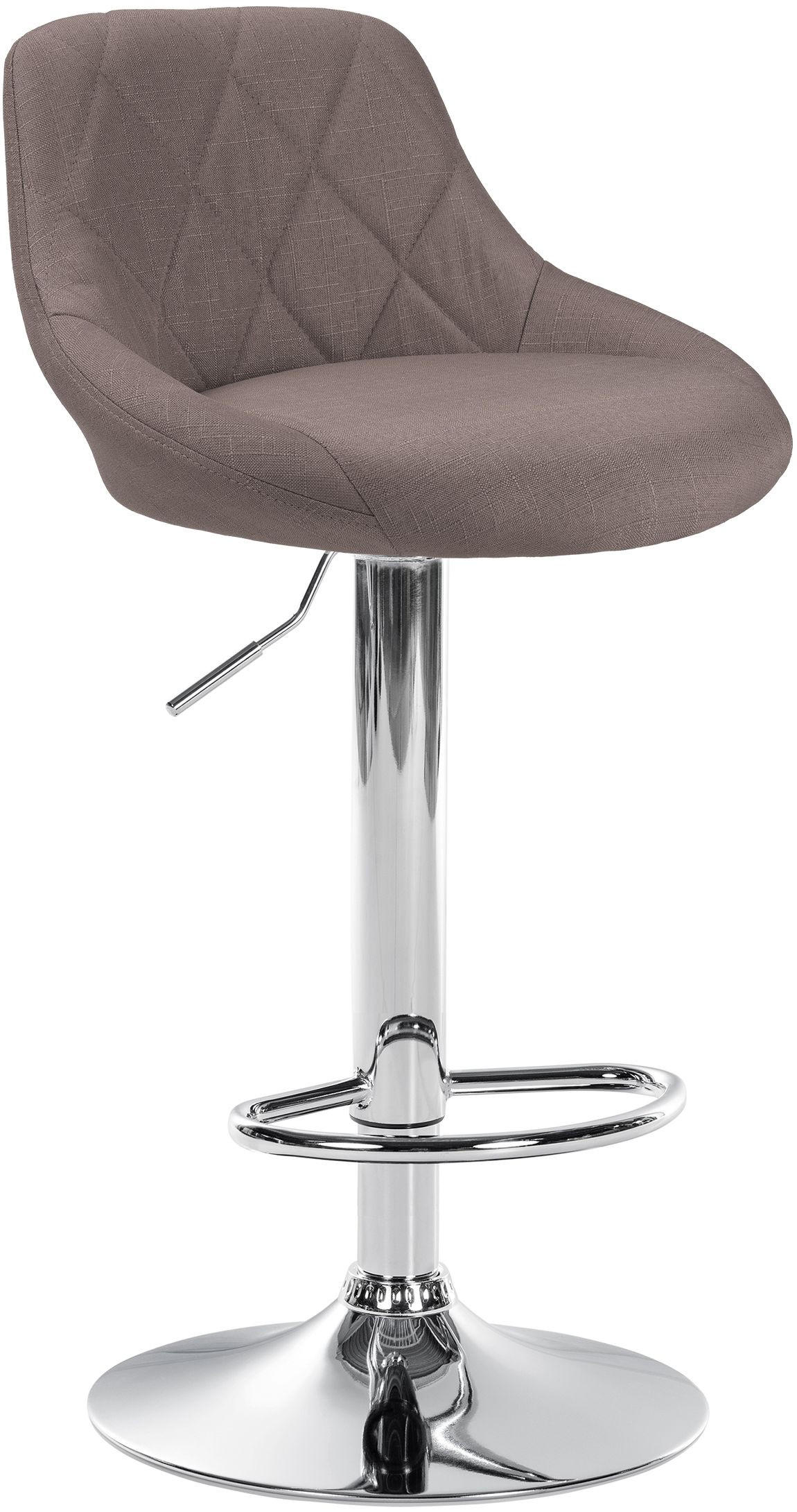 BARHOCKER Stoff taupe - Taupe/Chromfarben, Textil/Metall (46/83/49cm) - CLP