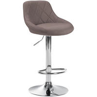 BARHOCKER Stoff taupe - Taupe/Chromfarben, Textil/Metall (46/83/49cm) - CLP