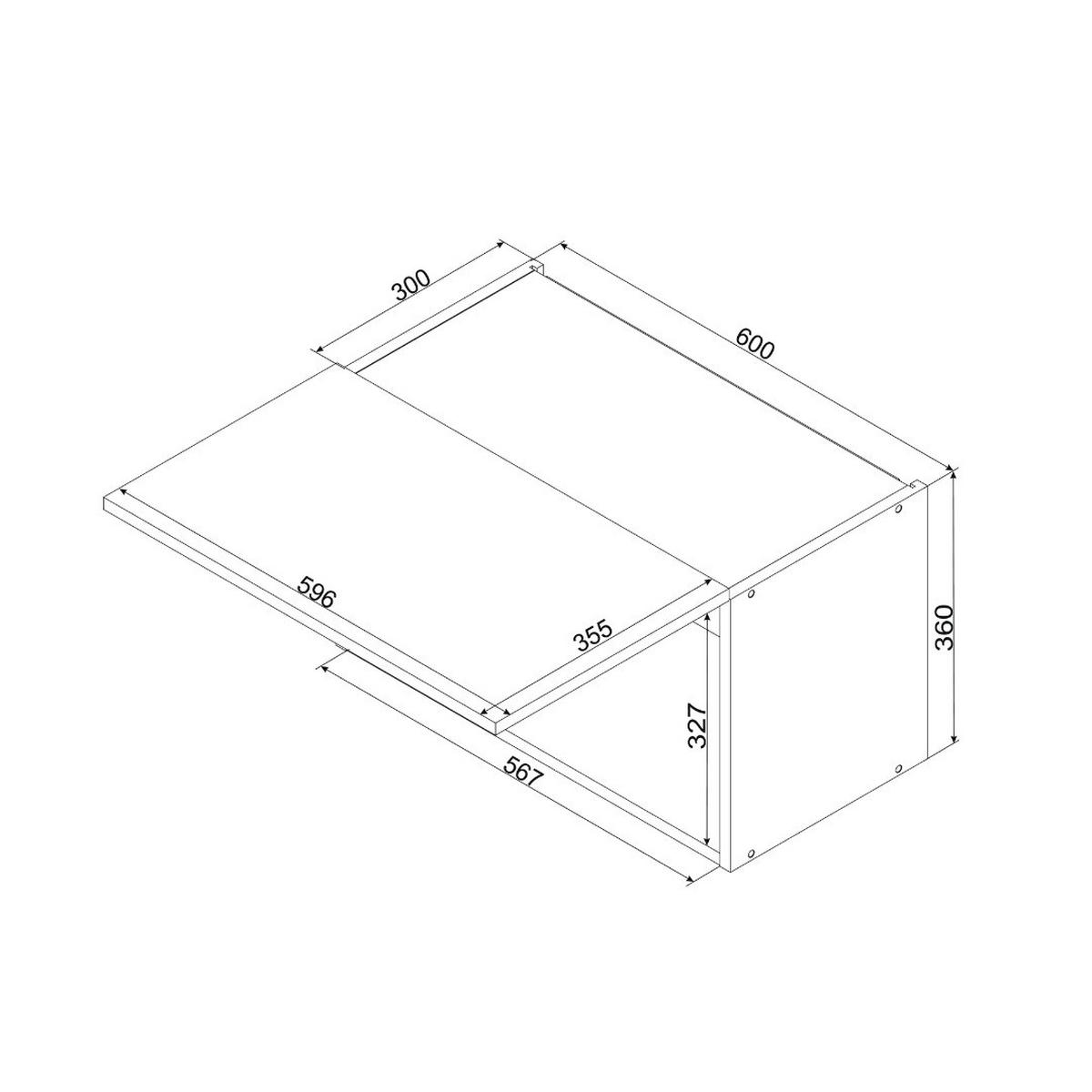 HÄNGESCHRANK W60OKGR - KENDRO - Zeitlose Küchen Eleganz - Weiß, Holz/Metall (60/36/30cm) - ROYAL24_MARKT