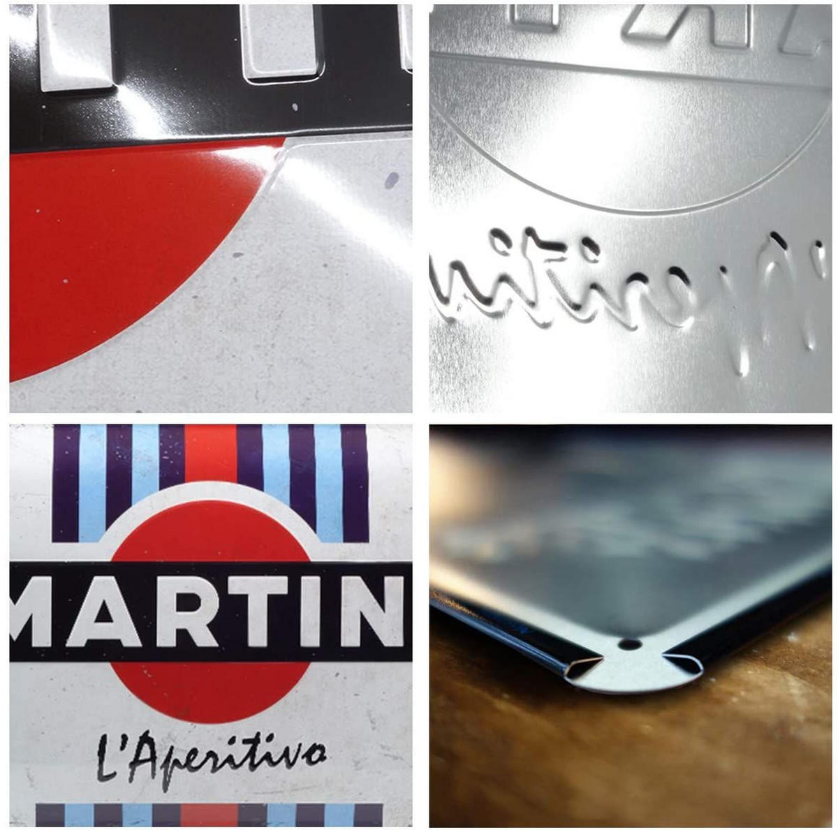 BLECHSCHILD 30/40 cm MartiniL'Aperitivo Racing Stripes - Multicolor, Metall (40/30/0.2cm) - Nostalgic-Art