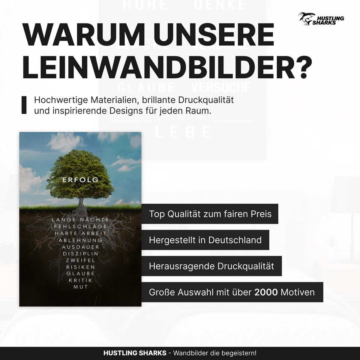 LEINWANDBILD Baum des Erfolges 80x120 cm - Weiß, Papier (80/2cm) - Hustling Sharks