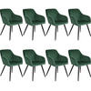 ESSZIMMERSTUHL 8er Set Marilyn 58 x 62 x 82 cm dunkelgrün/schwarz - Dunkelgrün/Schwarz, Textil (58/82/62cm) - tectake