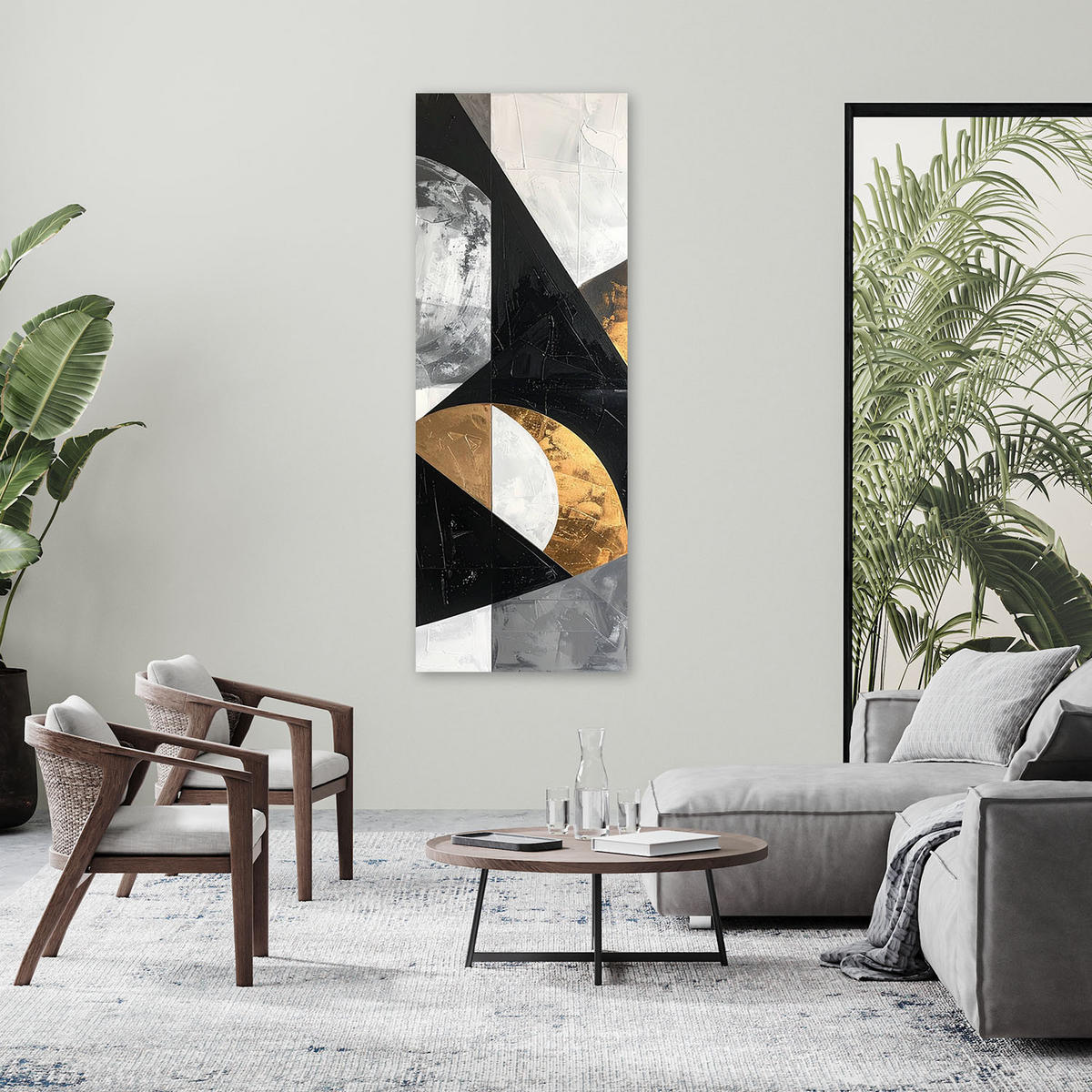 LEINWANDBILD 3D und geometrisch 50x150cm - Schwarz, Textil (50/150cm) - Feeby