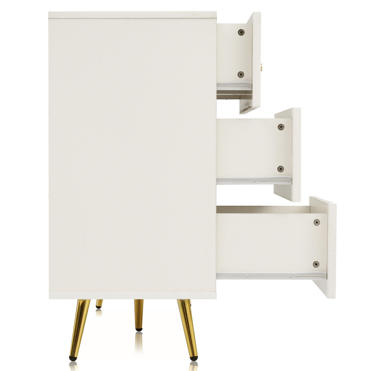 KOMMODE 120/40/85 cm aus Holzwerkstoff und Metall mit 6 Schubladen Creme-Weiß - Creme, Holz (120/40/85cm) - Modenvie