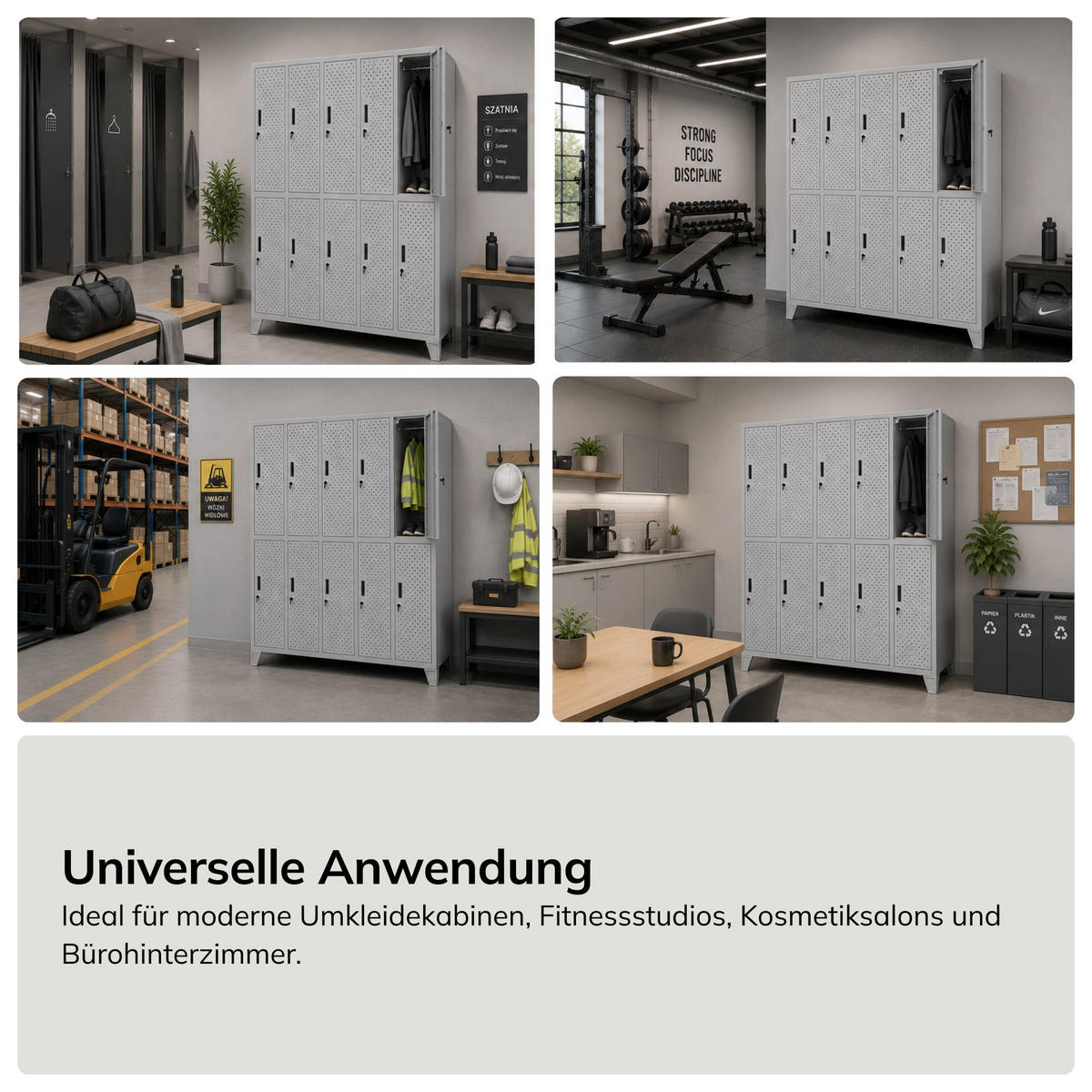ARBEITSSCHUTZ-KLEIDERSCHRANK BARTEK PRO 172x136x45 cm - Grau, Metall (136/172/45cm) - Jan Nowak