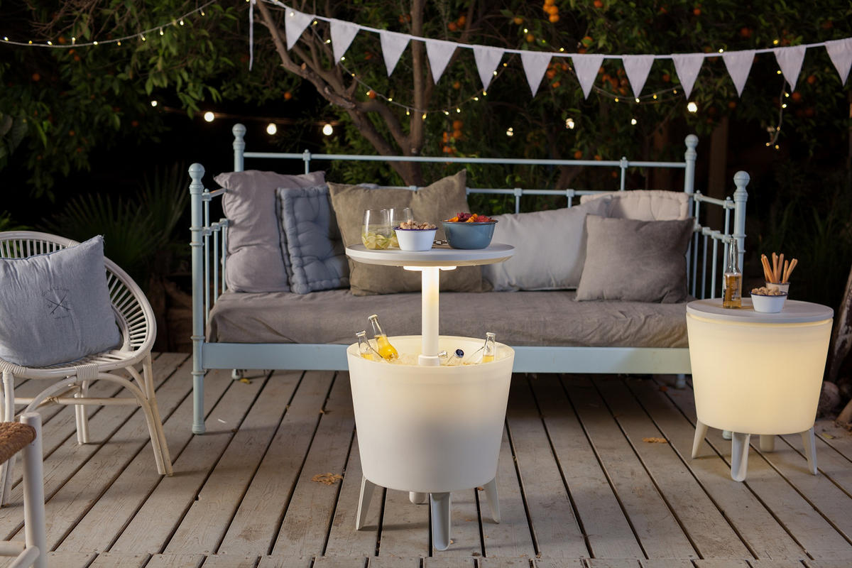 ILLUMINATED Cool Bar - Weiß, Kunststoff (49.5/49.5/84.5cm) - Keter