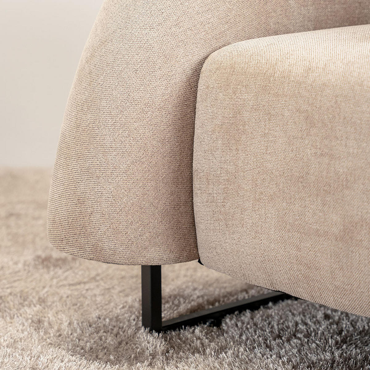 SESSEL MACA - Samtgewebe Beige - Beige, Kunststoff (95/73/88cm) - Home Deluxe