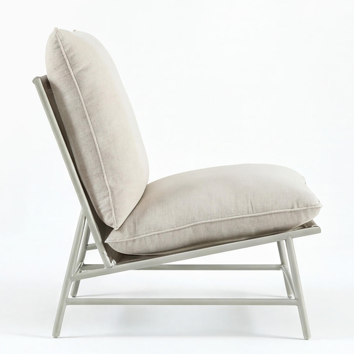 GARTENSESSEL - 2er-Set - Stahl / Webstoff - Beige - Beige, Textil/Metall (70/76/87cm) - home24