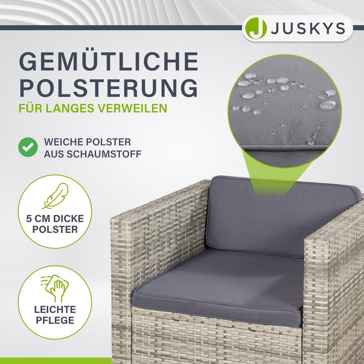 LOUNGEGARNITUR Punta Cana 4-tlg. - Beige/Grau, Kunststoff/Metall - Juskys