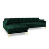 ECKSOFA links Mamaia aus Samt flaschengrün 5 Sitzplätze - Grün, Textil (185/293cm) - Micadoni