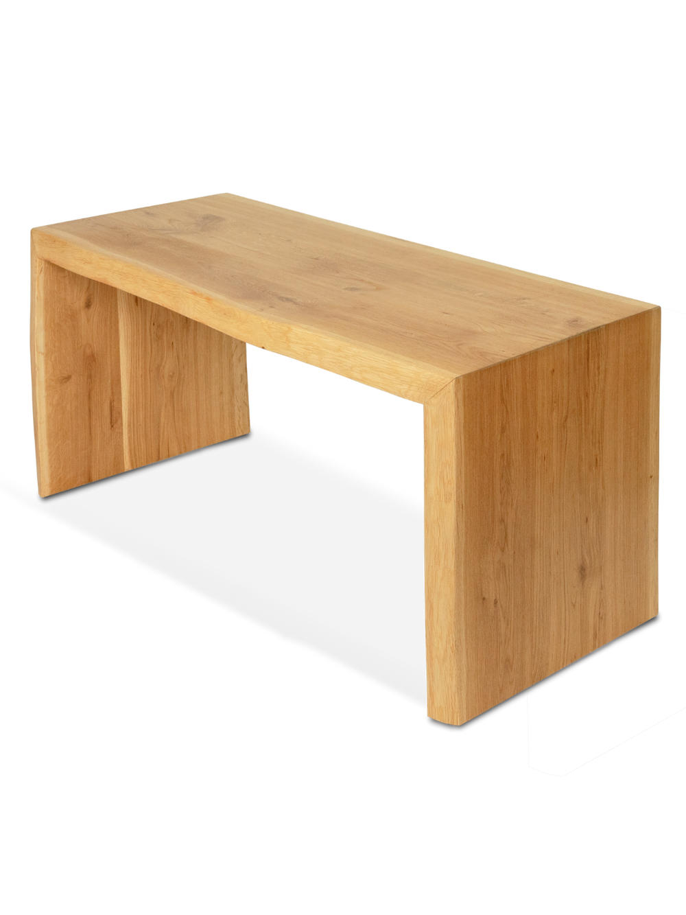 MASSIVHOLZBANK aus Eiche mit Baumkante M - Eichefarben, Holz (100/45/40cm) - holz4home