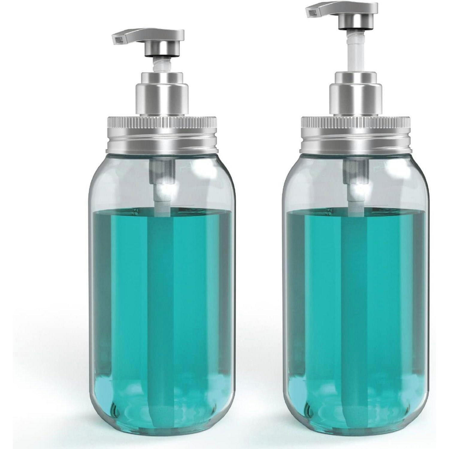 SEIFENSPENDER 2er Set 750ml Kunststoff klar Blau - Türkis, Kunststoff (17/8/18cm)