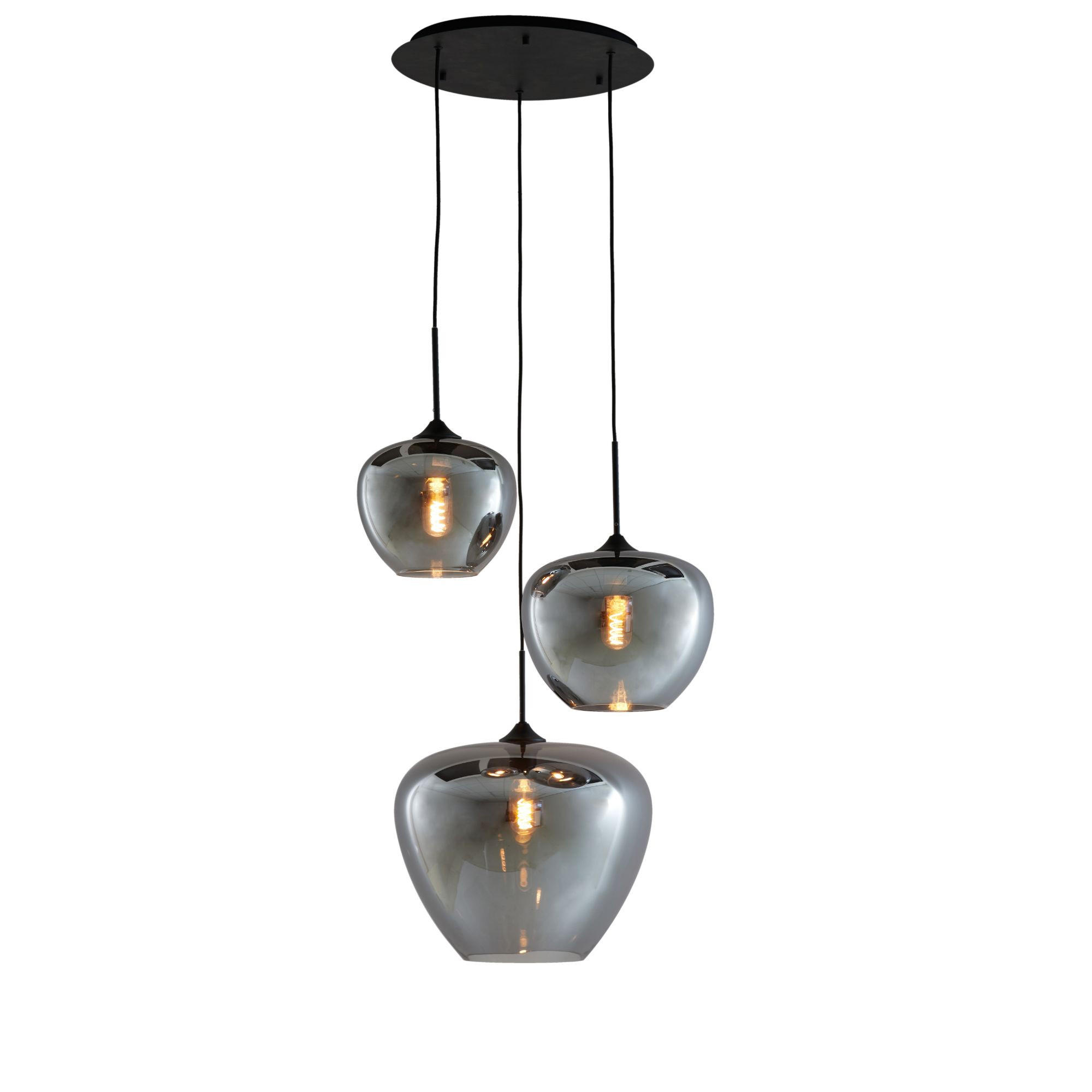 HÄNGELAMPE Mayson Grau Ø40/160 cm - Grau, Glas (40/40/160cm) - Light & Living