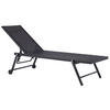 GARTENLIEGE Schwarz Portofino - Schwarz, Metall (198/107/65cm) - Beliani