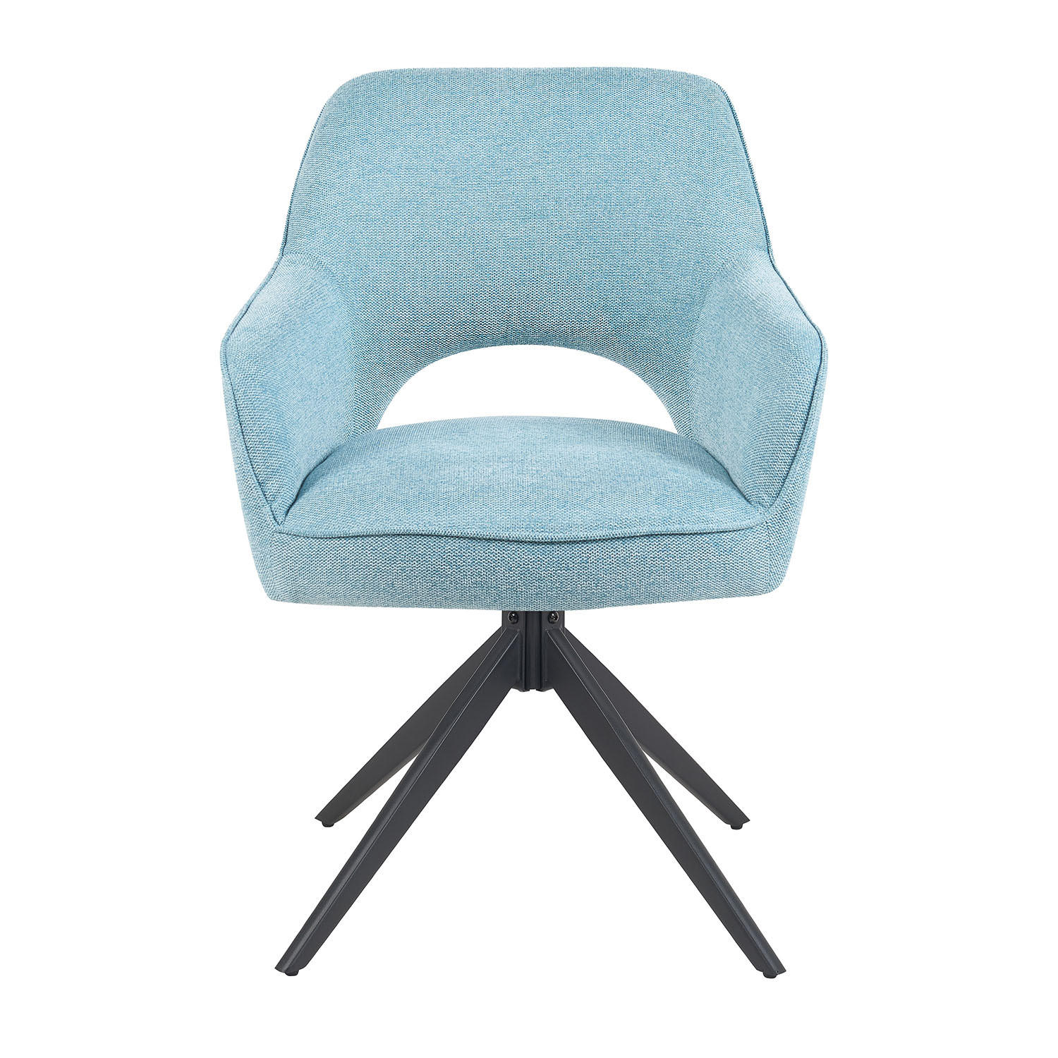 DREHSTUHL Mika-Nils 2er-Set - Schwarz/Hellblau, Textil/Metall (60/87/65cm) - DUBI Möbel