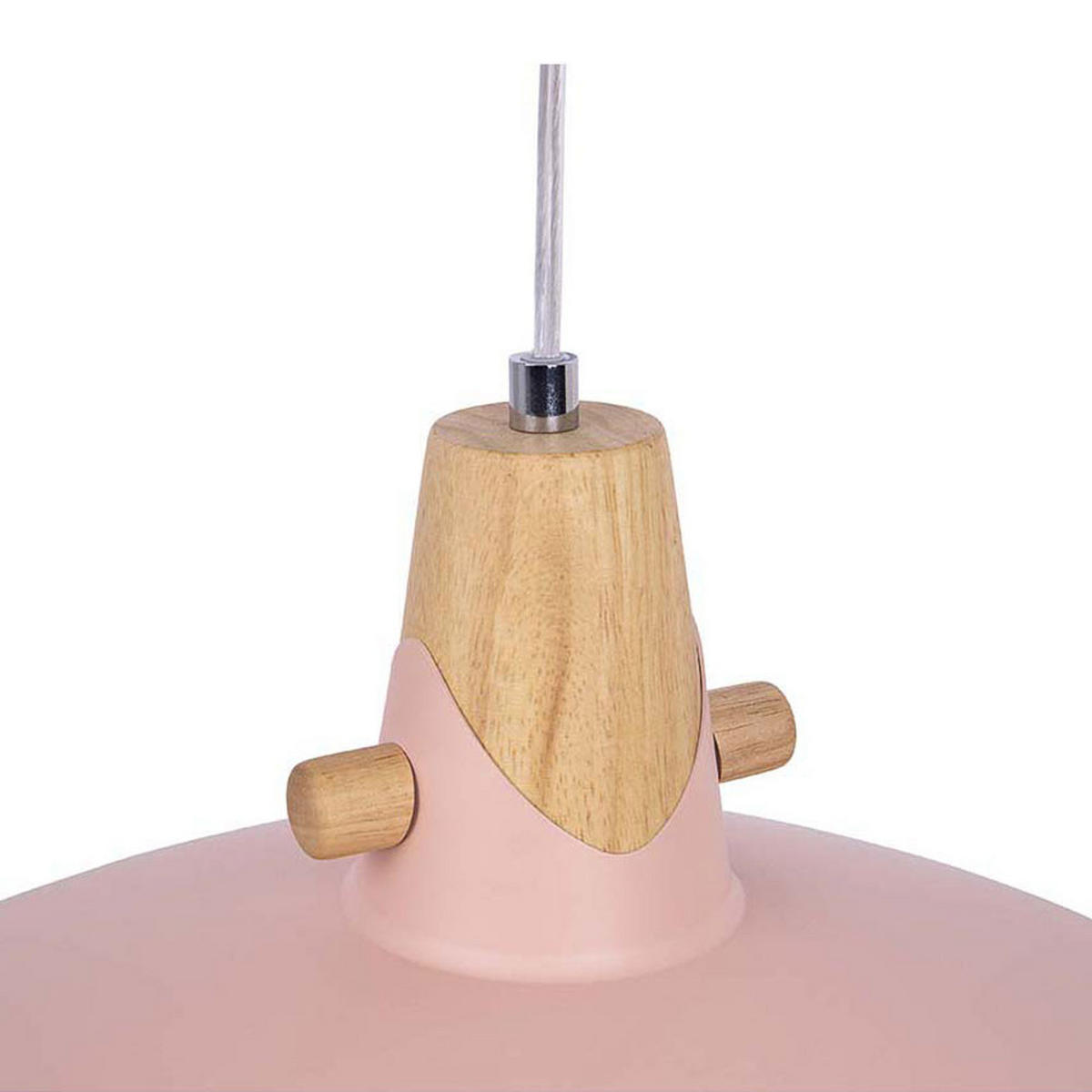 LED HÄNGELEUCHTE CARIN Rosa Metall Holzoptik - Rosa, Metall (35/35/150cm) - Nowa