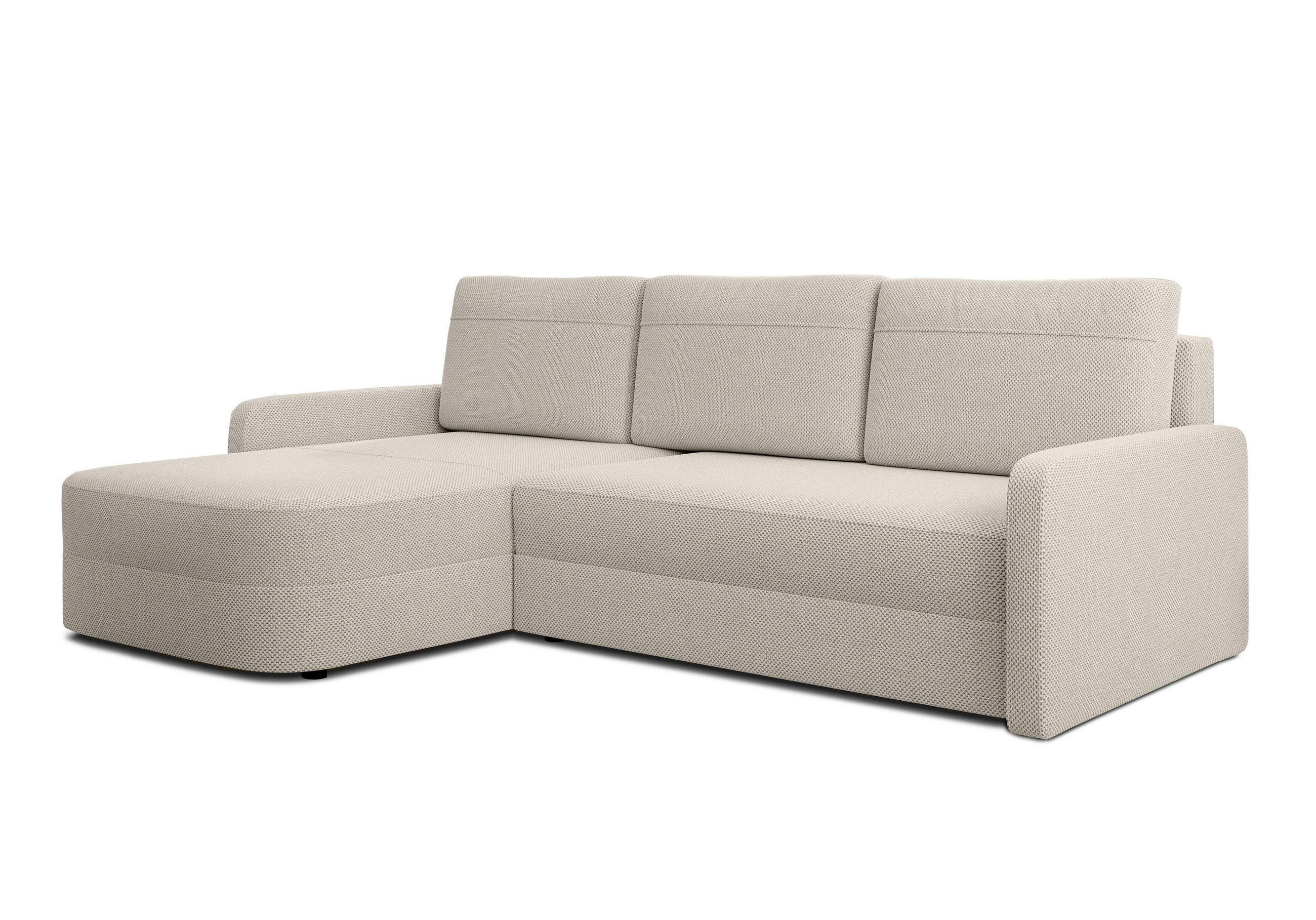 ECKSOFA L Form Nebbiolo Beige 250/170/88 cm – modernes Sofa fürs Wohnzimmer - Beige/Schwarz, Kunststoff/Textil (250/170cm) - AX Living