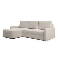 ECKSOFA L Form Nebbiolo Beige 250/170/88 cm – modernes Sofa fürs Wohnzimmer - Beige/Schwarz, Kunststoff/Textil (250/170cm) - AX Living