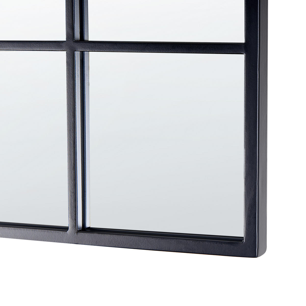 WANDSPIEGEL schwarz Fensteroptik 40/120 cm Brouage - Schwarz, Metall (40/120/3cm) - Beliani
