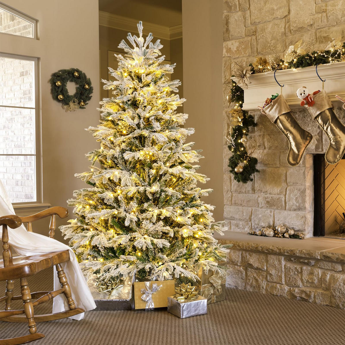 WEIHNACHTSBAUM mit 350 warmweissen LED-Lichtern 180cm Grün - Grün, Metall (180cm) - COSTWAY