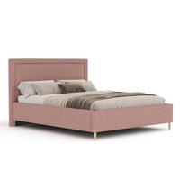 POLSTERBETT Ordina Rosa 160/200 cm im Webstoff - Pink/Naturfarben, Holz/Holzwerkstoff (160/200cm) - Maison de Reve